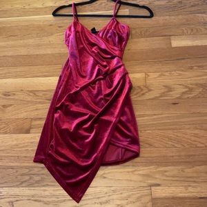 Red/Maroon velvet bodycon dress
